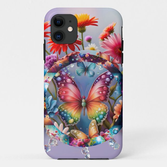 Flower Butterfly Case-Mate iPhone Case (Back)