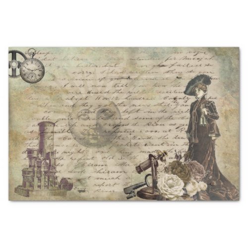 Flower Butterfly Decoupage Vintage Steampunk Tissue Paper