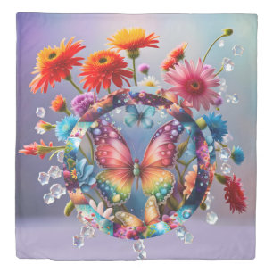 Flower Butterfly Duvet Cover