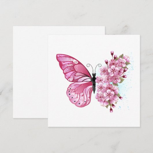 Flower Butterfly with Pink Sakura (Front/Back)