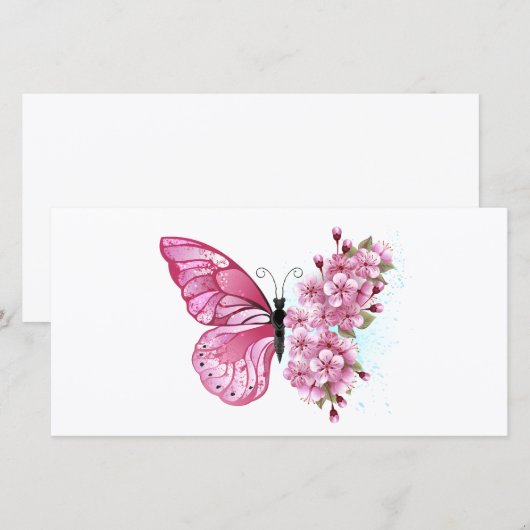 Flower Butterfly with Pink Sakura (Front/Back)