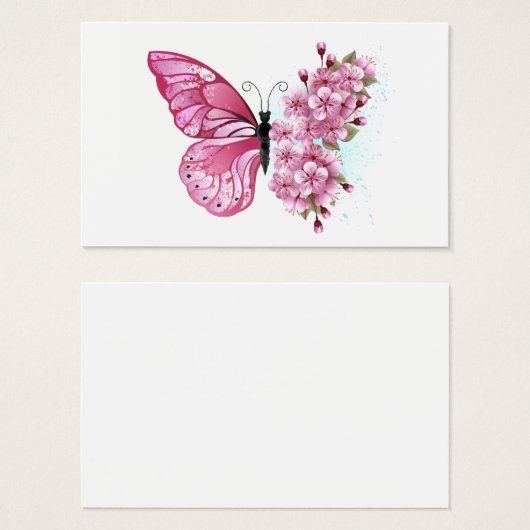 Flower Butterfly with Pink Sakura (Front & Back)