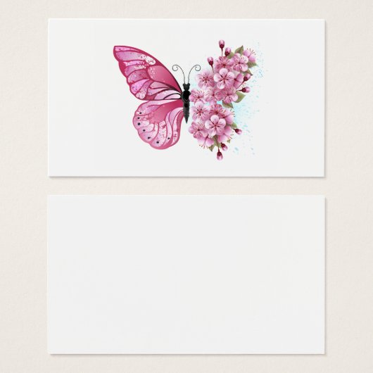 Flower Butterfly with Pink Sakura (Front & Back)