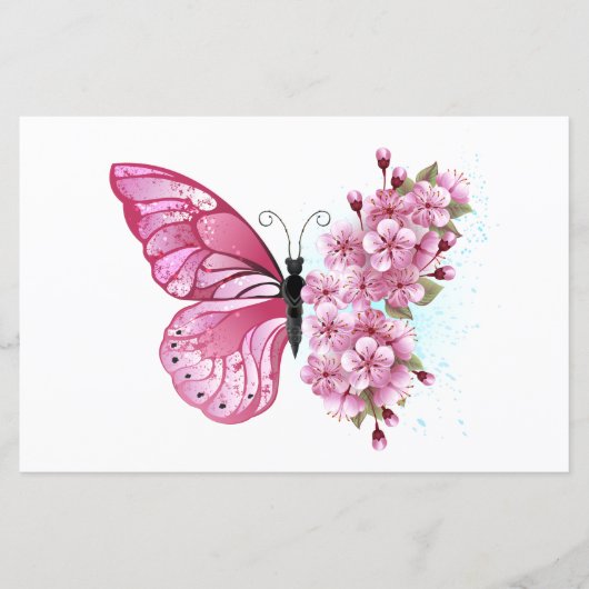 Flower Butterfly with Pink Sakura (Front)