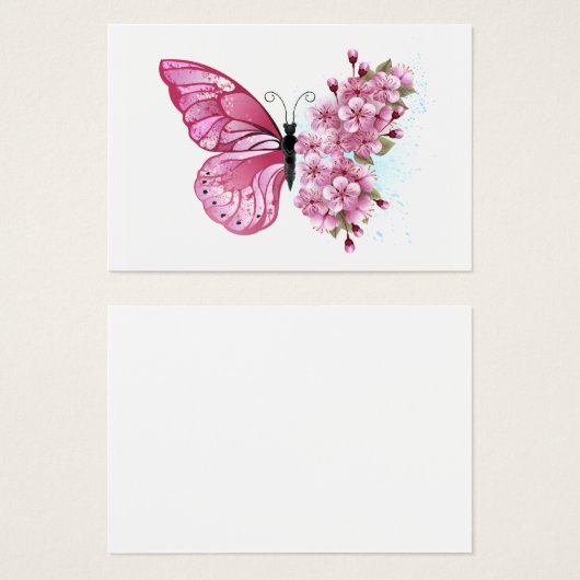 Flower Butterfly with Pink Sakura (Front & Back)