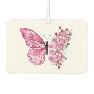 Flower Butterfly with Pink Sakura Air Freshener