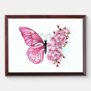 Flower Butterfly with Pink Sakura Award Plaque