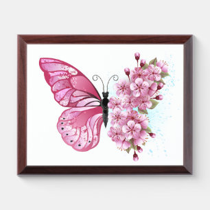 Flower Butterfly with Pink Sakura Award Plaque