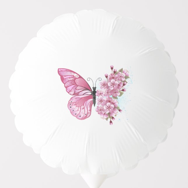 Flower Butterfly with Pink Sakura Balloon (Front)
