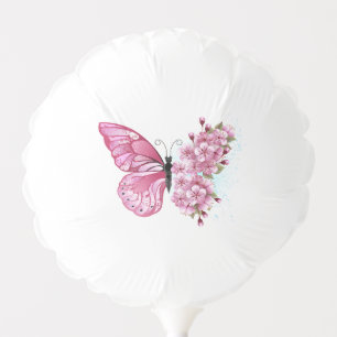 Flower Butterfly with Pink Sakura Balloon