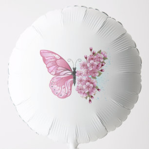 Flower Butterfly with Pink Sakura Balloon
