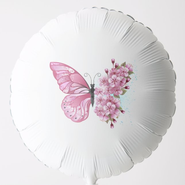 Flower Butterfly with Pink Sakura Balloon (Front)