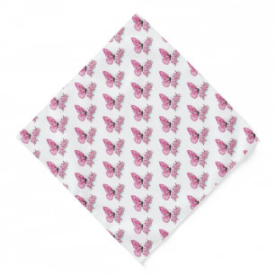 Flower Butterfly with Pink Sakura Bandana