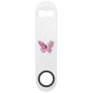 Flower Butterfly with Pink Sakura Bar Key