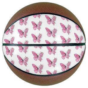 Flower Butterfly with Pink Sakura Basketball
