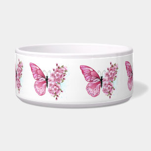 Flower Butterfly with Pink Sakura Bowl