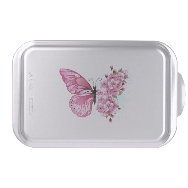 Flower Butterfly with Pink Sakura Cake Pan (Front)