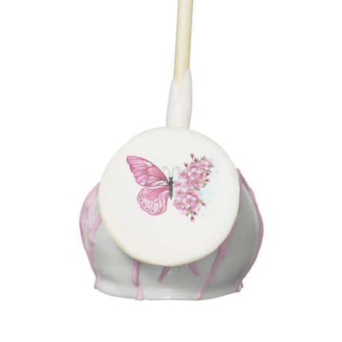 Flower Butterfly with Pink Sakura Cake Pops