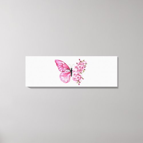 Flower Butterfly with Pink Sakura Canvas Print