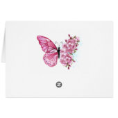 Flower Butterfly with Pink Sakura Cards (Back Horizontal)