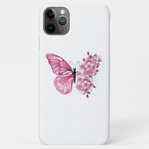 Flower Butterfly with Pink Sakura iPhone 11 Pro Max Case