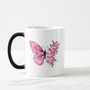 Flower Butterfly with Pink Sakura Color Morph Mug