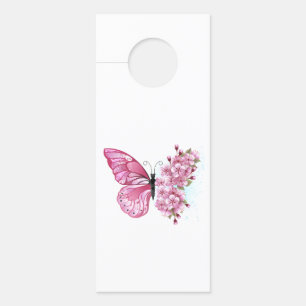 Flower Butterfly with Pink Sakura Door Hanger
