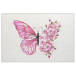 Flower Butterfly with Pink Sakura Fabric