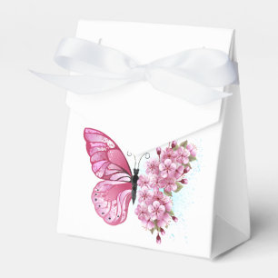 Flower Butterfly with Pink Sakura Favor Boxes