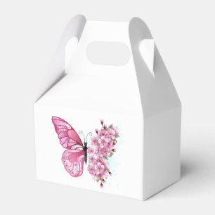 Flower Butterfly with Pink Sakura Favor Boxes