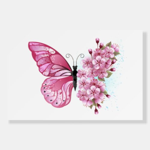 Flower Butterfly with Pink Sakura Foam Board