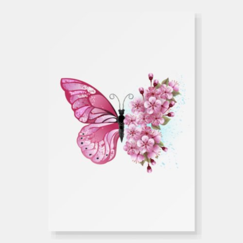 Flower Butterfly with Pink Sakura Foam Board