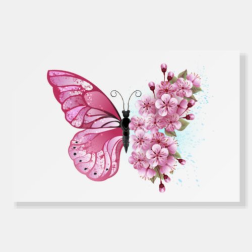 Flower Butterfly with Pink Sakura Foam Board