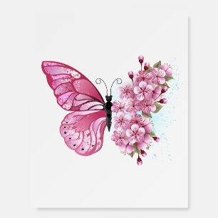 Flower Butterfly with Pink Sakura Foam Board