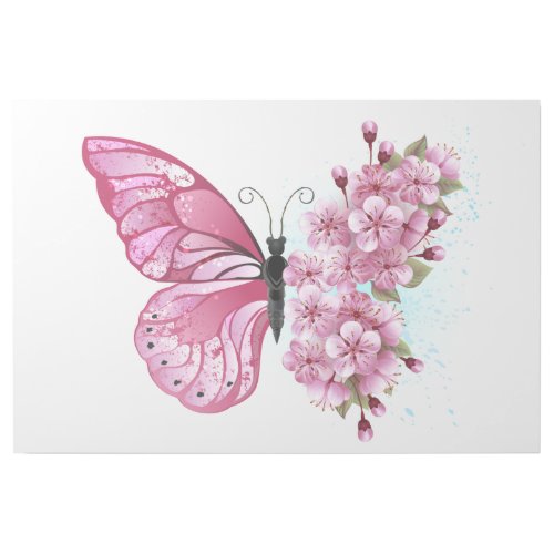 Flower Butterfly with Pink Sakura Gallery Wrap