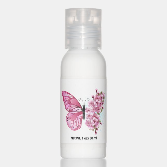 Flower Butterfly with Pink Sakura Hand Lotion (Front)