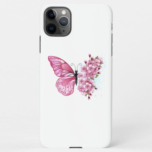Flower Butterfly with Pink Sakura iPhone 11Pro Max Case