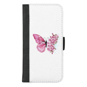 Flower Butterfly with Pink Sakura iPhone 8/7 Plus Wallet Case