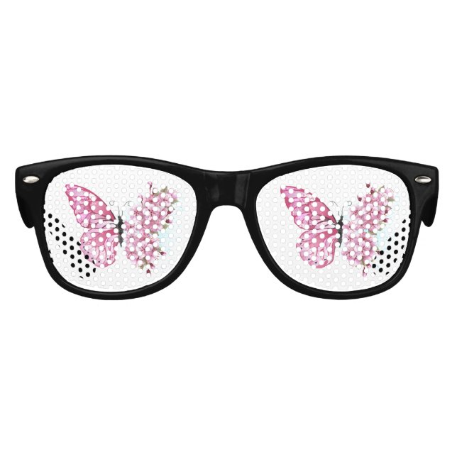 Flower Butterfly with Pink Sakura Kids Sunglasses (Front)