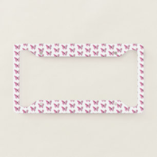 Flower Butterfly with Pink Sakura License Plate Frame