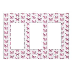 Flower Butterfly with Pink Sakura Light Switch Cover