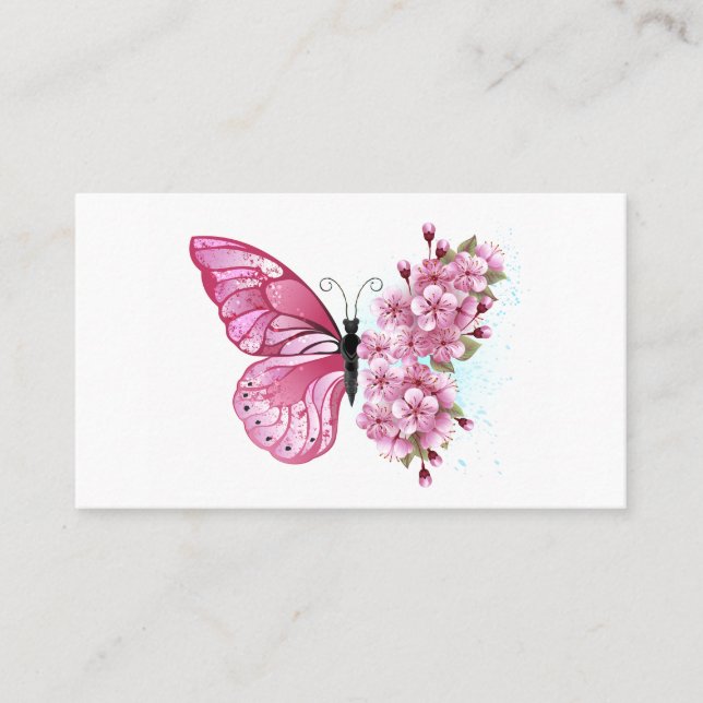 Flower Butterfly with Pink Sakura Loyalty Card (Front)