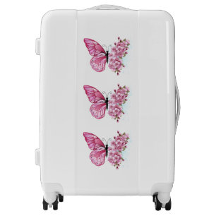 Flower Butterfly with Pink Sakura Luggage