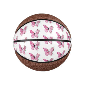 Flower Butterfly with Pink Sakura Mini Basketball