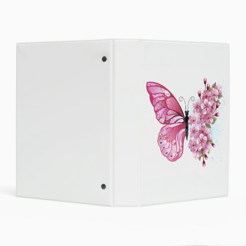 Flower Butterfly with Pink Sakura Mini Binder