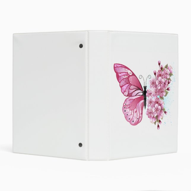 Flower Butterfly with Pink Sakura Mini Binder (Background)