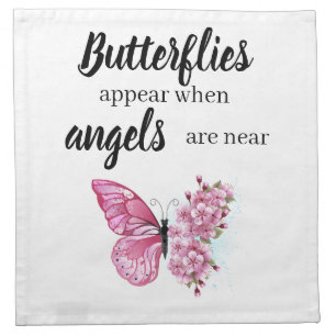 Flower Butterfly with Pink Sakura Napkin
