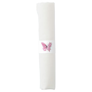 Flower Butterfly with Pink Sakura Napkin Bands