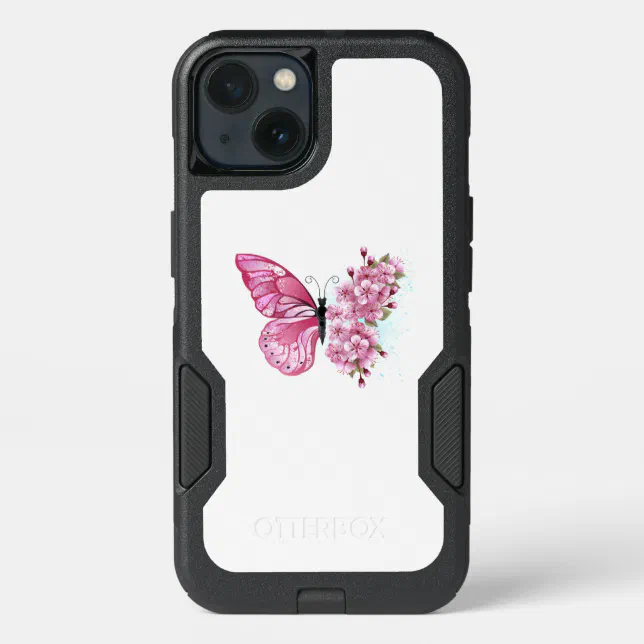 Apple - SAKULA❤️ Flower Butterfly with Pink Sakura Otterbox iPhone Case | Zazzle