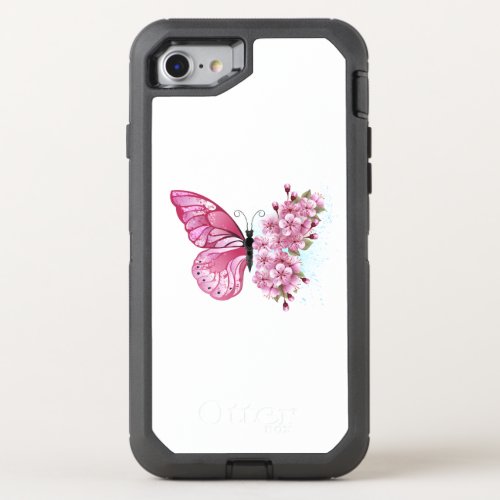Flower Butterfly with Pink Sakura OtterBox Defender iPhone SE87 Case